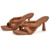 imageCoutgo Womens Thong Heels Mules Square Toe Heeled Flip Flops Mule Sexy Stiletto Dress Party SandalsBrown