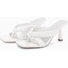 imageCoutgo Womens Thong Heels Mules Square Toe Heeled Flip Flops Mule Sexy Stiletto Dress Party SandalsWhite