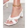 imageCoutgo Womens Thong Heels Mules Square Toe Heeled Flip Flops Mule Sexy Stiletto Dress Party SandalsWhite