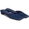 imageCoutgo Womens Mules Low Kitten Heels Closed Square Toe Slip On Backless Dress ShoesNavy Blue