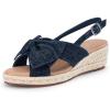 imageCoutgo Womens Platform Espadrille Wedge Sandals Slingback Bowknot Open Toe Casual Summer Dress ShoesNavy Blue