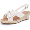 imageCoutgo Womens Platform Espadrille Wedge Sandals Slingback Bowknot Open Toe Casual Summer Dress ShoesWhite