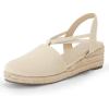 imageCoutgo Womens Platform Wedge Espadrille Sandals Slingback Slip on Closed Toe Strap ShoesBeige