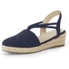 imageCoutgo Womens Platform Wedge Espadrille Sandals Slingback Slip on Closed Toe Strap ShoesNavy