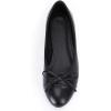 imageCoutgo Womens Cap Toe Ballet Flats Bow Pointed Toe Slip On Office Work Comfort Dress Party Flat ShoesBlack