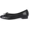 imageCoutgo Womens Cap Toe Ballet Flats Bow Pointed Toe Slip On Office Work Comfort Dress Party Flat ShoesBlack