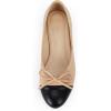 imageCoutgo Womens Cap Toe Ballet Flats Bow Pointed Toe Slip On Office Work Comfort Dress Party Flat ShoesKhaki