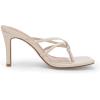 imageCoutgo Womens Heeled Sandals Strappy Square Toe Flip Flops Fashion Thong Slip on Stiletto SandalsBeige
