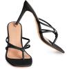 imageCoutgo Womens Heeled Sandals Strappy Square Toe Flip Flops Fashion Thong Slip on Stiletto SandalsBlack