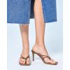 imageCoutgo Womens Heeled Sandals Strappy Square Toe Flip Flops Fashion Thong Slip on Stiletto SandalsBrown