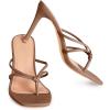 imageCoutgo Womens Heeled Sandals Strappy Square Toe Flip Flops Fashion Thong Slip on Stiletto SandalsBrown