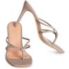 imageCoutgo Womens Heeled Sandals Strappy Square Toe Flip Flops Fashion Thong Slip on Stiletto SandalsKhaki