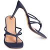 imageCoutgo Womens Heeled Sandals Strappy Square Toe Flip Flops Fashion Thong Slip on Stiletto SandalsNavy