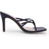 imageCoutgo Womens Heeled Sandals Strappy Square Toe Flip Flops Fashion Thong Slip on Stiletto SandalsNavy