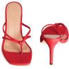 imageCoutgo Womens Heeled Sandals Strappy Square Toe Flip Flops Fashion Thong Slip on Stiletto SandalsRed
