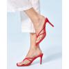 imageCoutgo Womens Heeled Sandals Strappy Square Toe Flip Flops Fashion Thong Slip on Stiletto SandalsRed