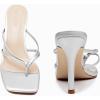 imageCoutgo Womens Heeled Sandals Strappy Square Toe Flip Flops Fashion Thong Slip on Stiletto SandalsSilver