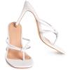 imageCoutgo Womens Heeled Sandals Strappy Square Toe Flip Flops Fashion Thong Slip on Stiletto SandalsWhite