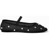 imageCoutgo Womens Mesh Ballet Flats Crystal Rhinestone Studded Comfortable Mary Jane Dress ShoesBlack