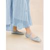 imageCoutgo Womens Mesh Ballet Flats Crystal Rhinestone Studded Comfortable Mary Jane Dress ShoesBlue