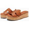 imageCoutgo Womens Platform Wedge Sandals Open Toe Slip On Slides Cork Heeled Cutout Comfortable Summer ShoesBrown