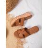 imageCoutgo Womens Platform Wedge Sandals Open Toe Slip On Slides Cork Heeled Cutout Comfortable Summer ShoesBrown