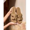 imageCoutgo Womens Platform Wedge Sandals Open Toe Slip On Slides Cork Heeled Cutout Comfortable Summer ShoesCoffee