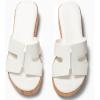 imageCoutgo Womens Platform Wedge Sandals Open Toe Slip On Slides Cork Heeled Cutout Comfortable Summer ShoesWhite