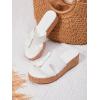 imageCoutgo Womens Platform Wedge Sandals Open Toe Slip On Slides Cork Heeled Cutout Comfortable Summer ShoesWhite