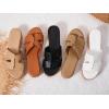 imageCoutgo Womens Platform Wedge Sandals Open Toe Slip On Slides Cork Heeled Cutout Comfortable Summer ShoesWhite