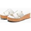 imageCoutgo Womens Platform Wedge Sandals Open Toe Slip On Slides Cork Heeled Cutout Comfortable Summer ShoesWhite