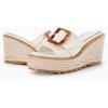 imageCoutgo Womens Wedge Platform Espadrille Slide Sandals Slip On Open Toe High Heels Buckle Casual Summer ShoesCreamywhite