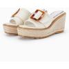 imageCoutgo Womens Wedge Platform Espadrille Slide Sandals Slip On Open Toe High Heels Buckle Casual Summer ShoesCreamywhite