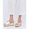 imageCoutgo Womens Wedge Platform Espadrille Slide Sandals Slip On Open Toe High Heels Buckle Casual Summer ShoesCreamywhite