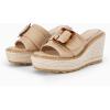 imageCoutgo Womens Wedge Platform Espadrille Slide Sandals Slip On Open Toe High Heels Buckle Casual Summer ShoesKhaki