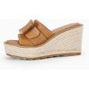 imageCoutgo Womens Wedge Platform Espadrille Slide Sandals Slip On Open Toe High Heels Buckle Casual Summer ShoesLight Brown