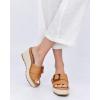 imageCoutgo Womens Wedge Platform Espadrille Slide Sandals Slip On Open Toe High Heels Buckle Casual Summer ShoesLight Brown