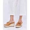 imageCoutgo Womens Wedge Platform Espadrille Slide Sandals Slip On Open Toe High Heels Buckle Casual Summer ShoesLight Brown
