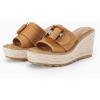 imageCoutgo Womens Wedge Platform Espadrille Slide Sandals Slip On Open Toe High Heels Buckle Casual Summer ShoesLight Brown