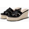 imageCoutgo Womens Wedge Sandals Platform Espadrille Heels Open Toe Strappy Slip On Casual Summer Slide ShoesBlack