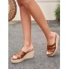 imageCoutgo Womens Wedge Sandals Platform Espadrille Heels Open Toe Strappy Slip On Casual Summer Slide ShoesBrown