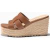 imageCoutgo Womens Wedge Sandals Platform Espadrille Heels Open Toe Strappy Slip On Casual Summer Slide ShoesBrown