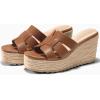imageCoutgo Womens Wedge Sandals Platform Espadrille Heels Open Toe Strappy Slip On Casual Summer Slide ShoesBrown