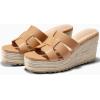 imageCoutgo Womens Wedge Sandals Platform Espadrille Heels Open Toe Strappy Slip On Casual Summer Slide ShoesLight Brown