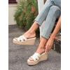 imageCoutgo Womens Wedge Sandals Platform Espadrille Heels Open Toe Strappy Slip On Casual Summer Slide ShoesWhite