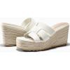 imageCoutgo Womens Wedge Sandals Platform Espadrille Heels Open Toe Strappy Slip On Casual Summer Slide ShoesWhite