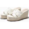 imageCoutgo Womens Wedge Sandals Platform Espadrille Heels Open Toe Strappy Slip On Casual Summer Slide ShoesWhite