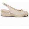 imageWomens Closed Toe Espadrilles Wedges Shoes Platform Slingback Mid Low Heel Canvas Bow Dress SandalsBeige