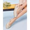 imageWomens Closed Toe Espadrilles Wedges Shoes Platform Slingback Mid Low Heel Canvas Bow Dress SandalsBeige
