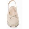 imageWomens Closed Toe Espadrilles Wedges Shoes Platform Slingback Mid Low Heel Canvas Bow Dress SandalsBeige
